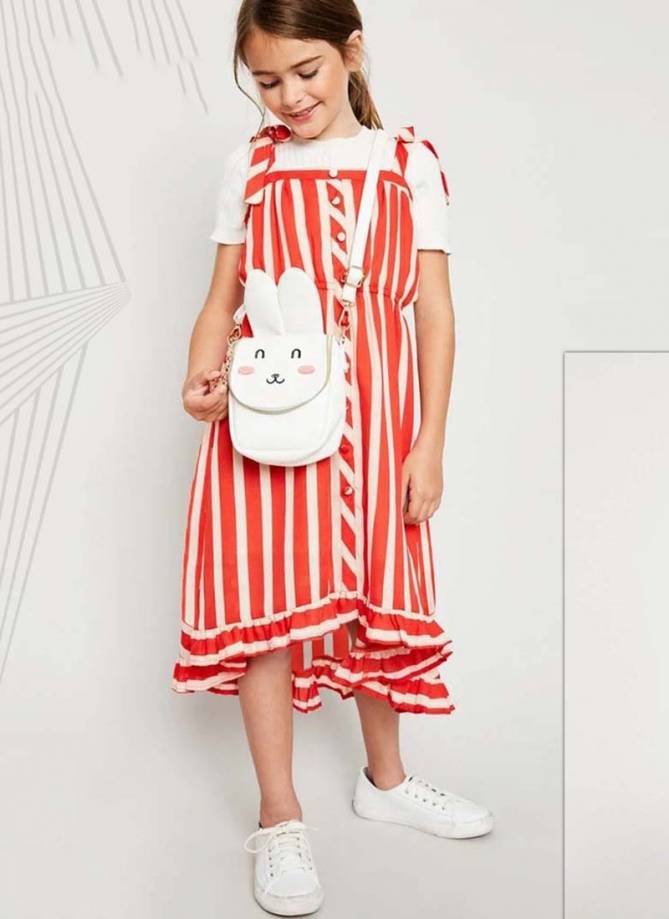 Brightline Fancy Wear Poli Rayon Digtal Printed Stylish Girls One Piece Kids Wear Collection